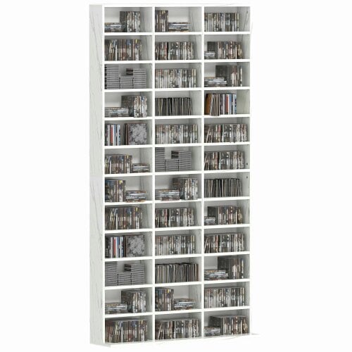 Wyld Haus Somole Tano Wooden Marble Effect Adjustable CD Storage Cabinet 102 x 195 cm