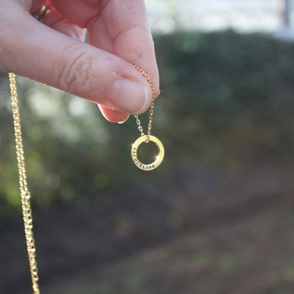 Personalised One Ring Gold Necklace - MYLEE London