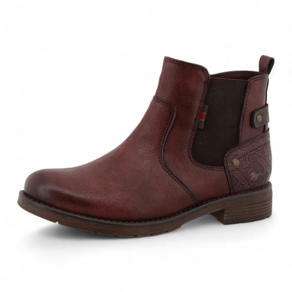 Mustang Women's Burgundy Chelsea Ankle Boots