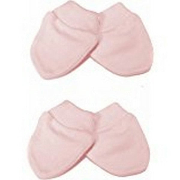 Universal Textiles Baby Newborn 100% Cotton Elasticated Scratch Mittens (Pack Of 2 Pairs) - Pink