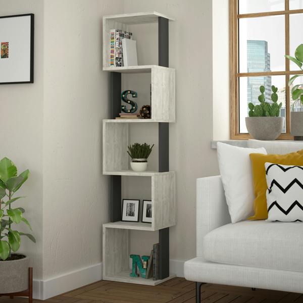 Decortie Piri 5 Tier Tall Freestanding Bookcase (H) 161cm