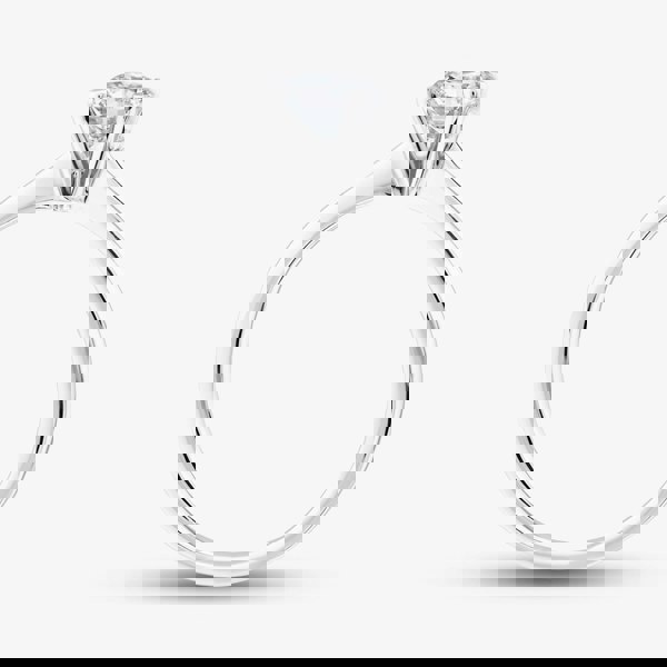 T. H. Baker 9ct White Gold Certified Lab Grown 0.50ct Oval Cut Diamond Shoulder Set Solitaire Ring LGR21614-50