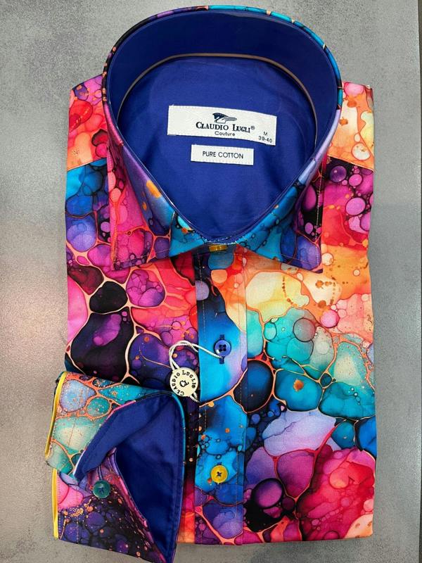 Claudio Lugli Oil Liquid Bubble Print Shirt
