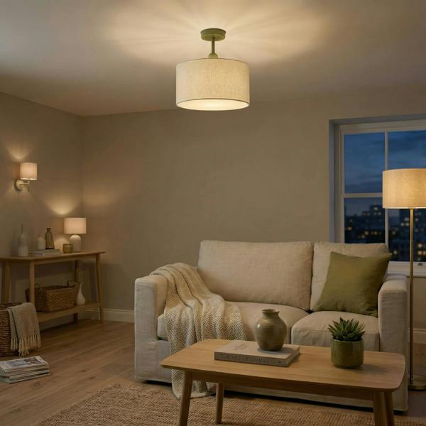 Traditional Olive Green Ceiling Light Fitting to Hold Lamp Shades Image 6