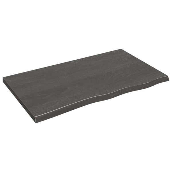 Berkfield Wall Shelf Dark Grey 100x60x4 cm Treated Solid Wood Oak