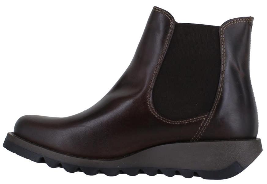 Fly London Salv Womens Wedged Heeled Chelsea Leather Ankle Boots