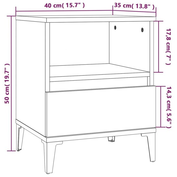Berkfield Bedside Cabinets 2 pcs High Gloss White 40x35x50 cm