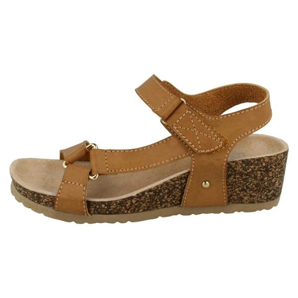 Down to Earth Ladies Down To Earth Mid Wedge Ankle Strap Sandals