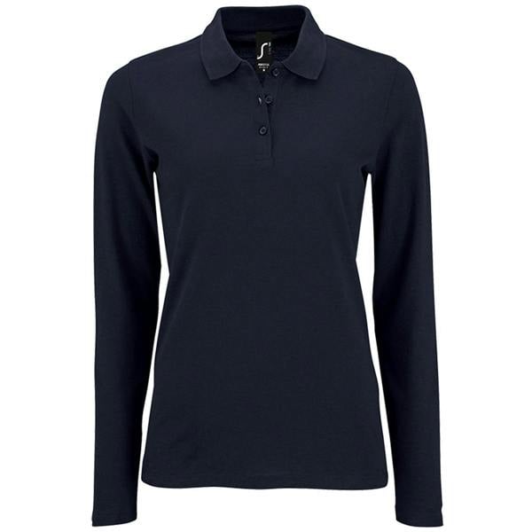 SOLS Womens/Ladies Perfect Long Sleeve Pique Polo Shirt - French Navy