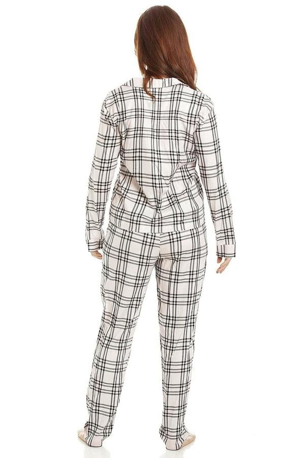 Womens Various Check Print Flannel Pyjama Sets