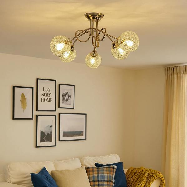 Pagazzi Lighting Orinoco 5 Light Chrome Semi Flush Ceiling Light