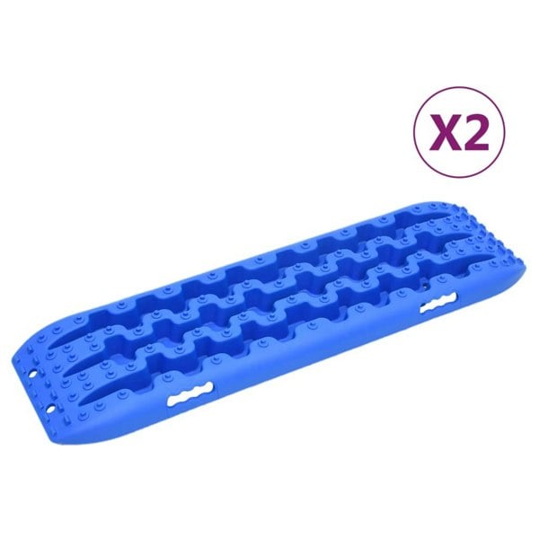 Berkfield Traction Boards 2 pcs Blue 106x30.5x7 cm Nylon
