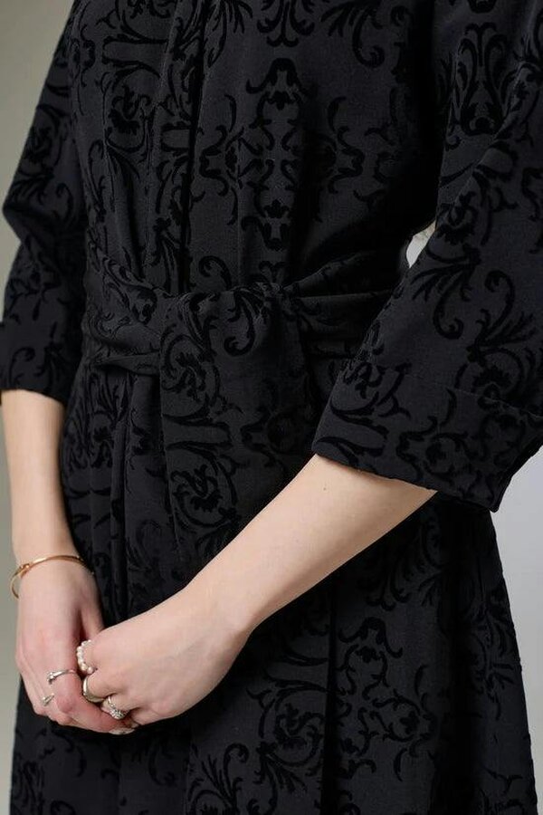Lioness by TF Vintage Black Velvet Sleeved Dress
