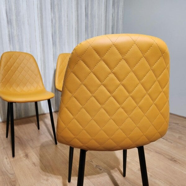 Kosy Koala Dining Chairs Set of 4 Mustard Leather Kitchen Chairs