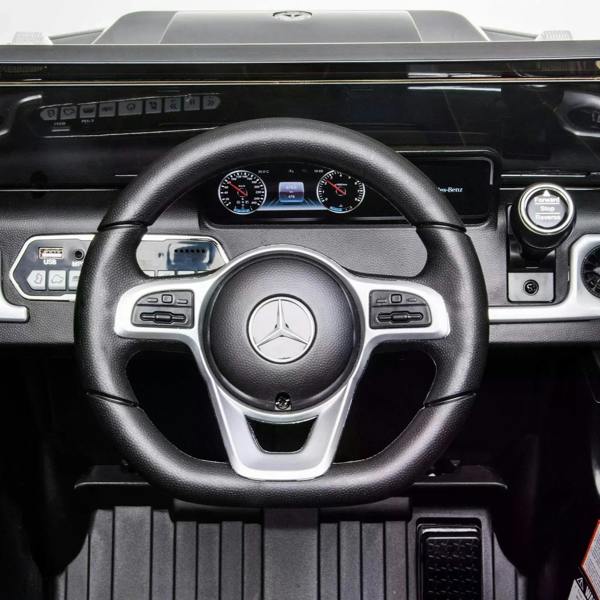 Steering wheel and instrument panel for black kids electric ride-on car