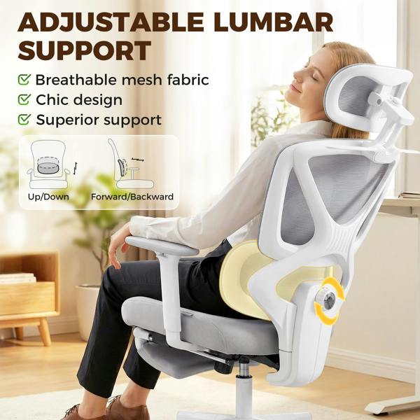 HOMCOM Executive Office Chair, Recliner Computer Chair with Footrest, Grey