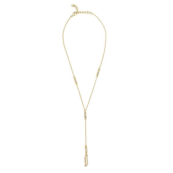 Wave Symphony Lariat Necklace - CZ - Lila Rasa