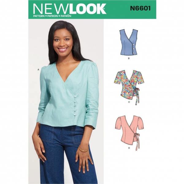 New Look Sewing Pattern 6601, Tops for Women, A (8-10-12-14-16-18-20) - Intermediate