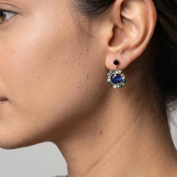 Uchi & Soto Shikaku Blue Stone Earrings