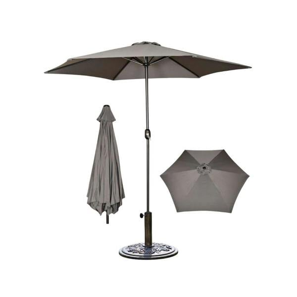 Samuel Alexander 2.7m Havana Garden Patio Parasol with Crank Handle in Grey with 9kg Base Included