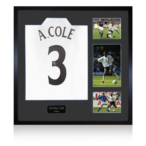 Ashley Cole Signed England Shirt Elite Frame