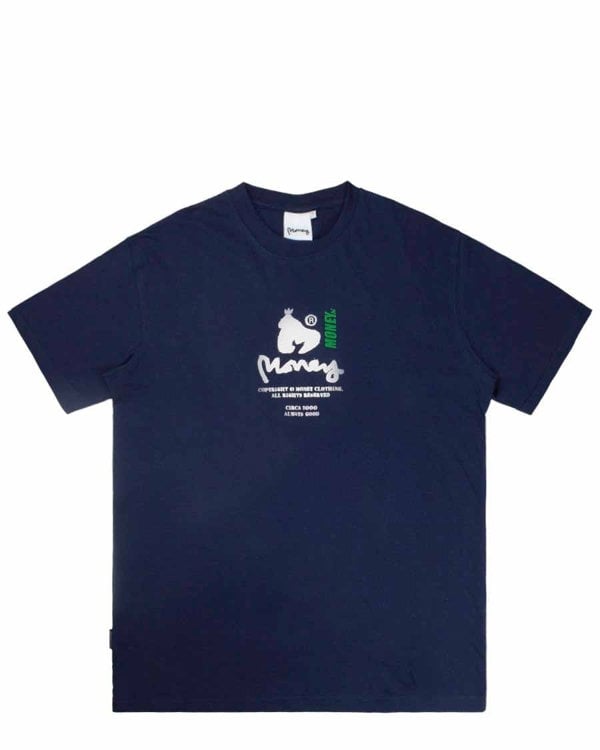 Money Copyright Stencil Tee - Navy