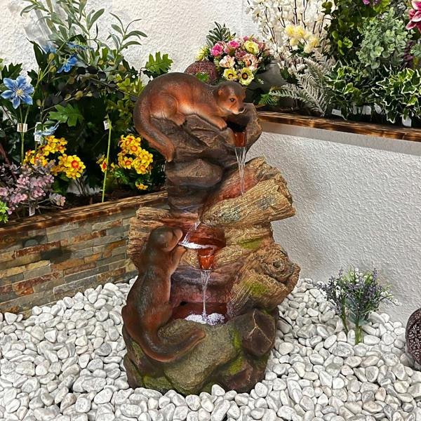 Tranquillity Water Features Curious Otters Animal Animal Fountain Water Feature
