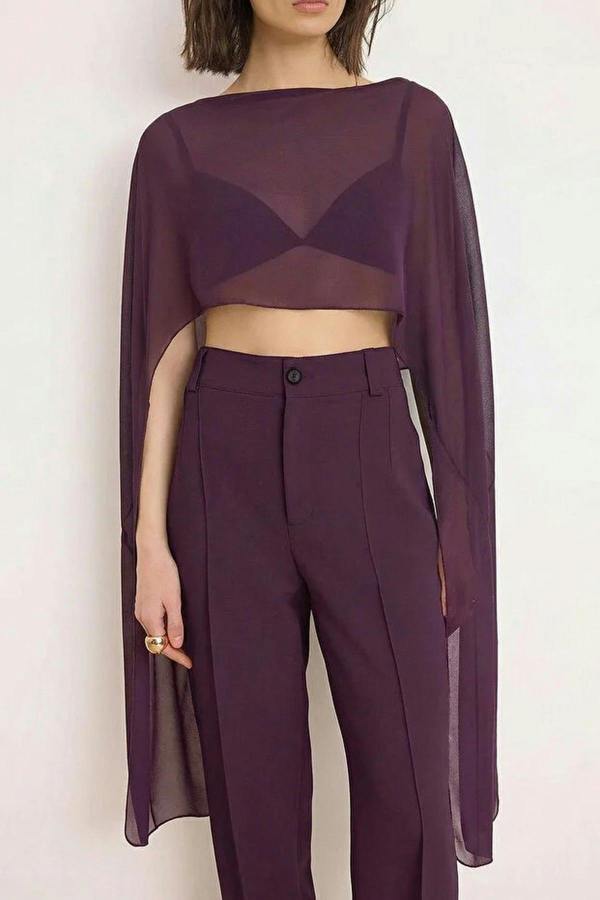 WOVCOR Straight Boat Neck Sleeveless Woven Chiffon Blouse