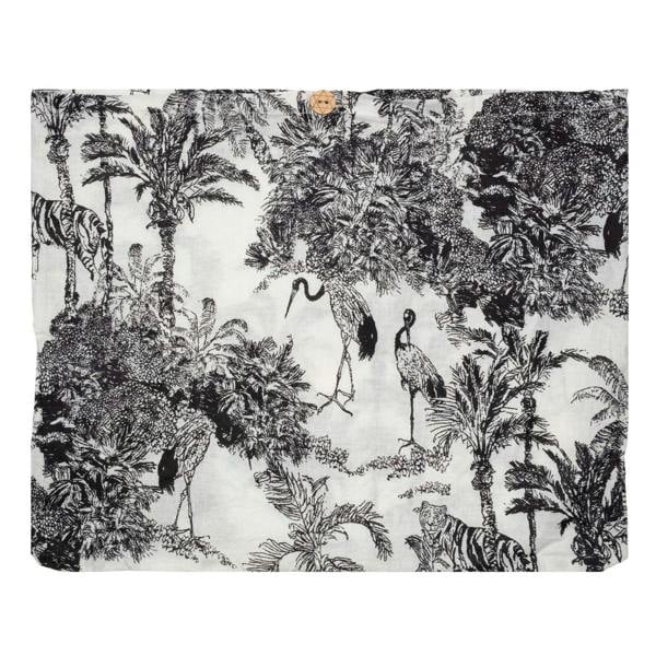 Elie Beaumont Serendipity Cotton Shoulder Tote - Black & White Crane