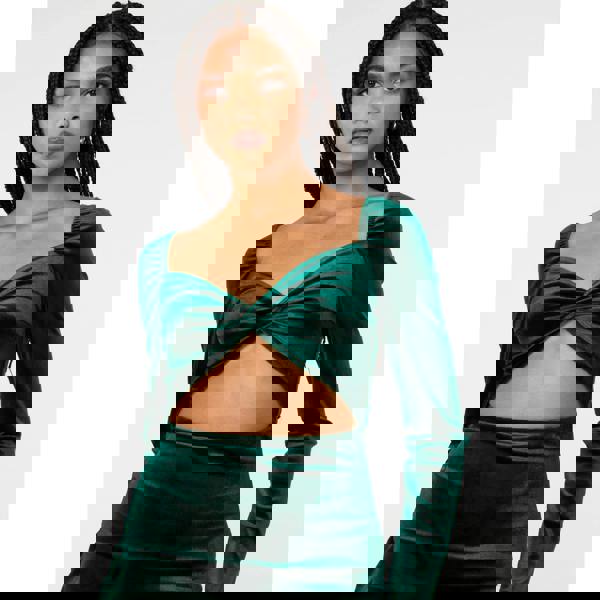 Pink Vanilla Velvet Twist Front Dress