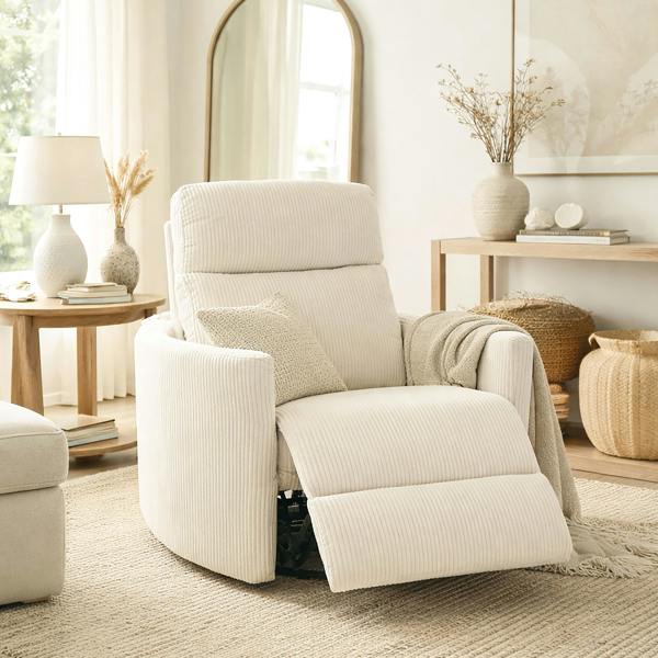 Kudlhome 1 Seater Electric Recliner Chair, Beige
