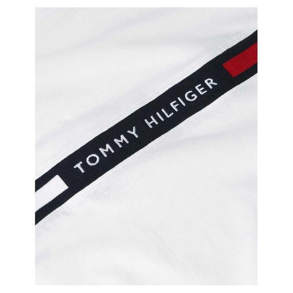 Tommy Hilfiger Mens Panel Cotton Branded Tape Regular T-Shirt - White - 