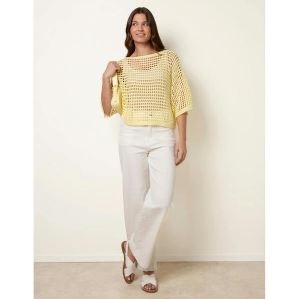 Blue Vanilla Round Neck Net Top