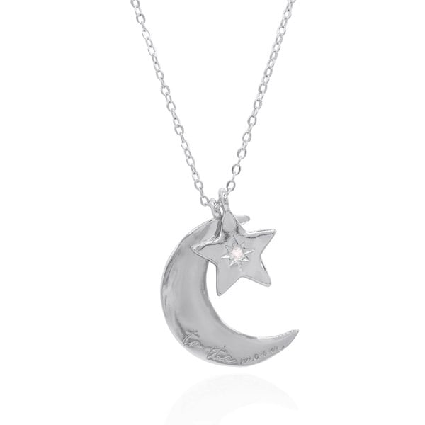 Luna Charles Cherish To The Moon & Back Necklace - 925 Sterling Silver