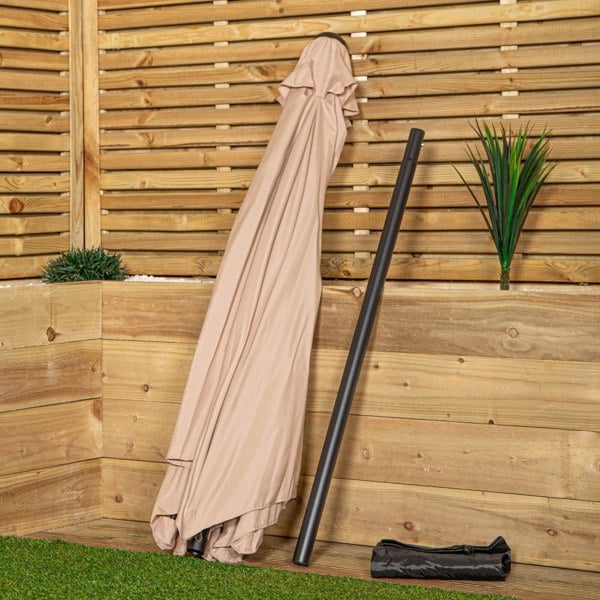 Samuel Alexander 2.7m Havana Garden Patio Parasol with Crank Handle and Cover in Beige