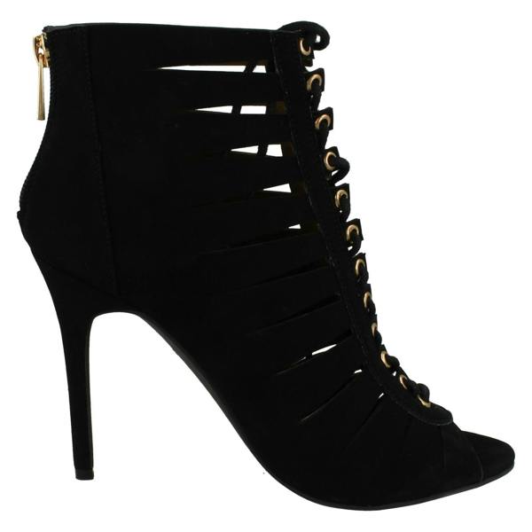 Anne Michelle Ladies Anne Michelle High Heel Lace Up Cut Out Sandal