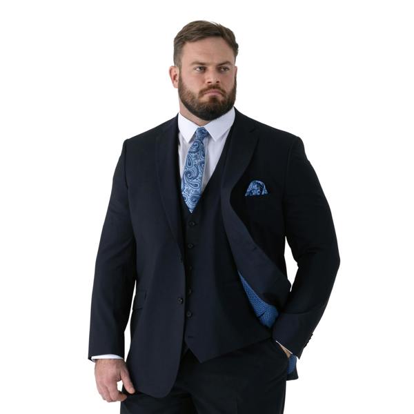 Duke Mens D555 Ted 4 Way Stretch Suit Jacket - Navy - 