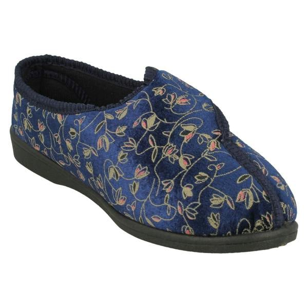 Spot On Ladies Spot On Floral Detailed Washable Slippers LVSN