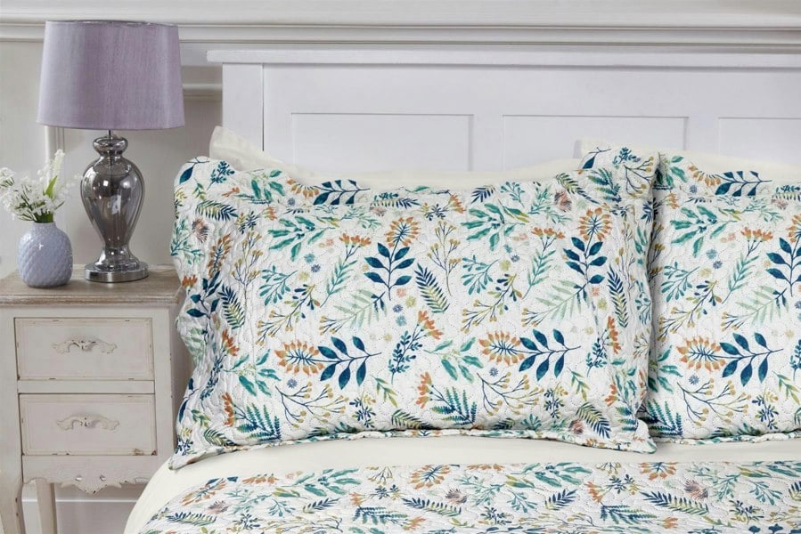 Emma Barclay Fern Quilted Bedspread Throw Over Set