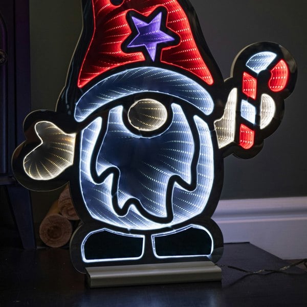 Samuel Alexander 60cm Light up Christmas Gonk with Candy Cane Infinity Decoration with LEDs