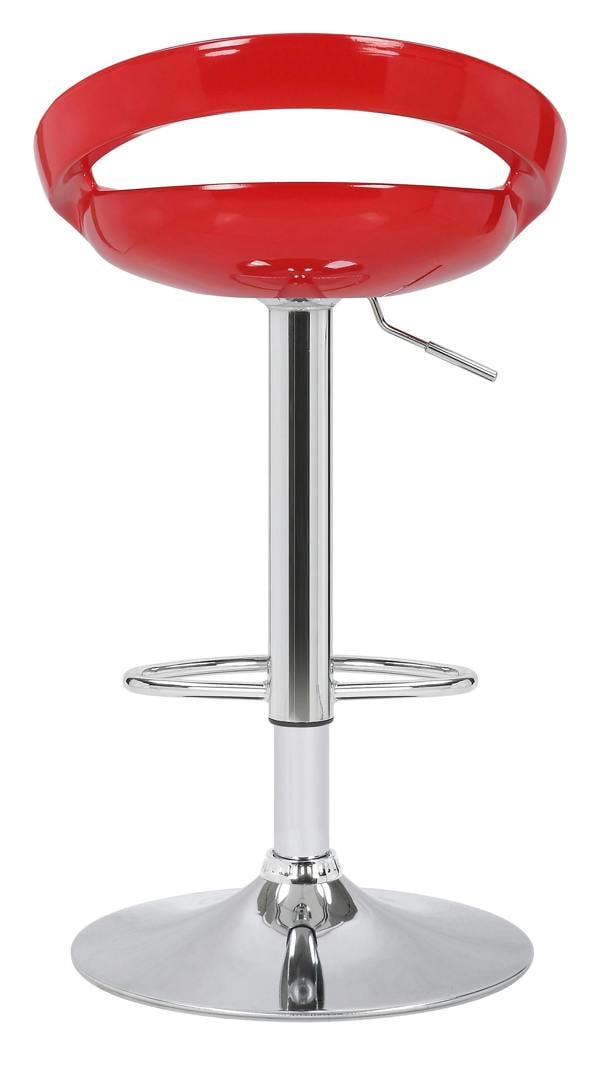 Lamboro Sorrento Swivel Breakfast Bar Stool, Chrome Stem, Height Adjustable Swivel Gas Lift, Home & Kitchen Plastic Barstool, Red