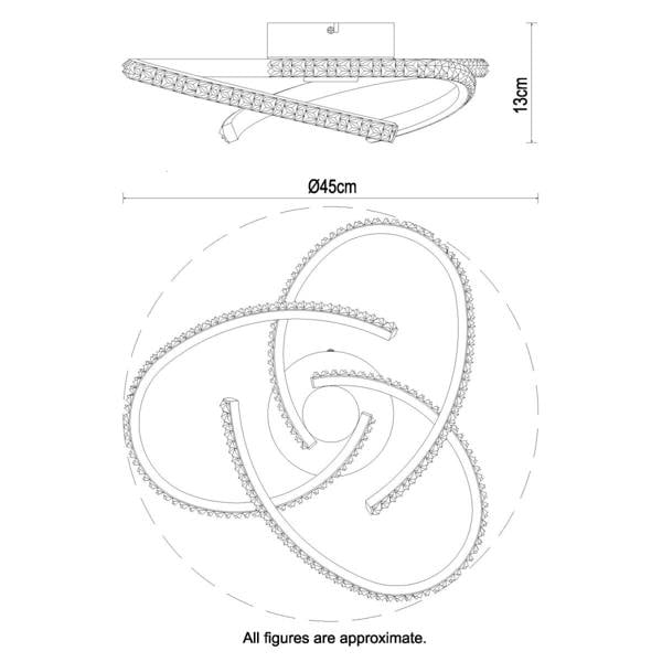 COSYLYTE Moora 3 Light Integrated LED Curved Ceiling Light