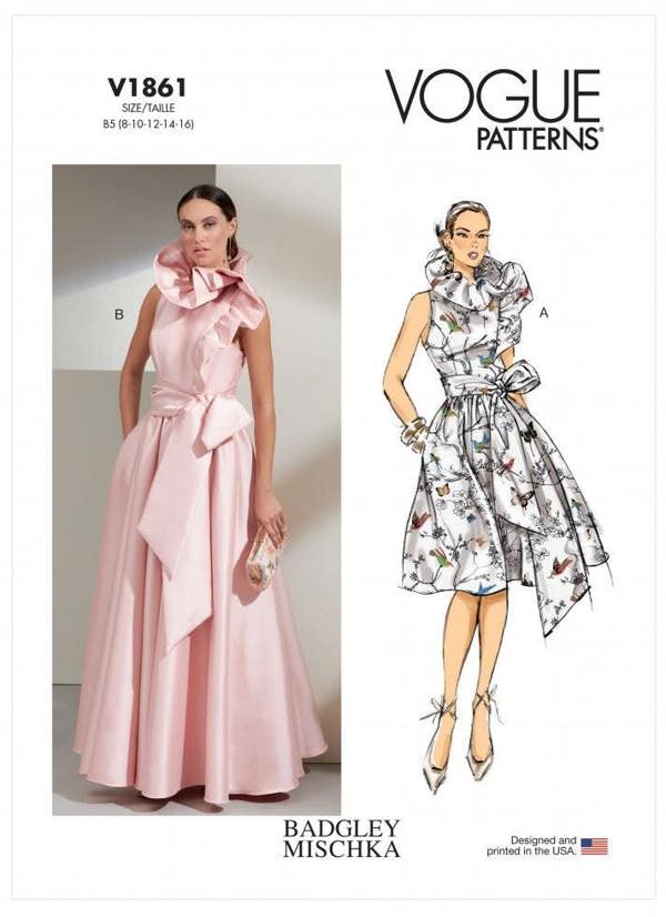 Vogue Sewing Pattern 1861, Dresses for Women, B5 (8-10-12-14-16) - Advanced