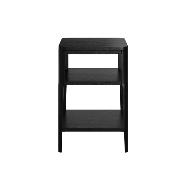 Wyld Haus Cananeia Black Wood Grain Two Shelf Bedside Table