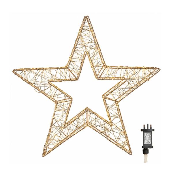 Samuel Alexander 70cm Gold Light Up Christmas Star with 300 Warm White LEDs & Timer