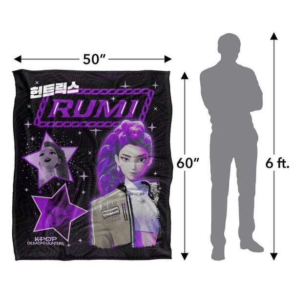 K-Pop Demon Hunters Soft Touch Rumi Blanket - Multicoloured