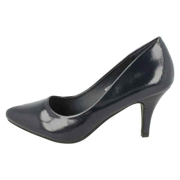 Spot On Ladies Spot On Patent Court Shoes