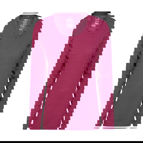 Mountain Warehouse Women's Agra Slub Long-Sleeved Top - Berry