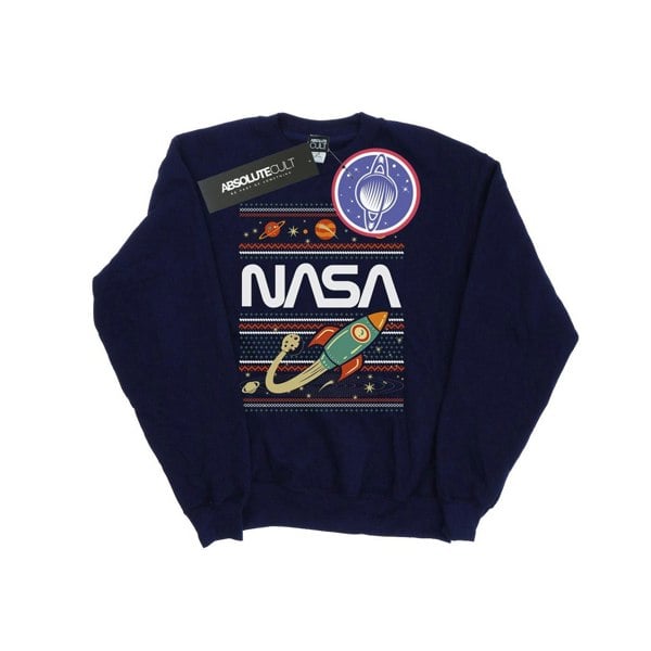 NASA Boys Fair Isle Sweatshirt - Navy Blue