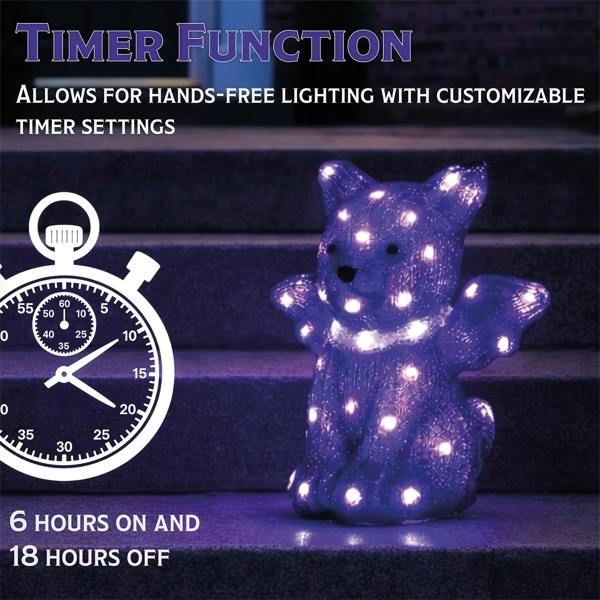 Fxlab 50L Purple LED Bat Outdoor Halloween Decoration with 5m Lead Cable BS IP20 Transformer Timer 6 18H